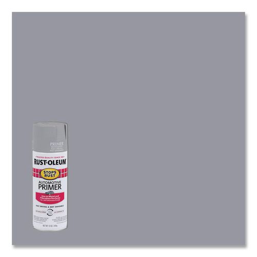 Stops Rust Auto Primer, Flat Gray, 12 oz Aerosol Can, 6/Carton