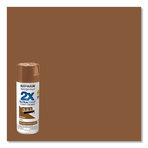 Painter's Touch 2X Ultra Cover Spray Paint, Gloss Chestnut, 12 oz Aerosol Can, 6/Carton