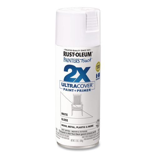 Painter's Touch 2X Ultra Cover Spray Paint, Gloss Yellow, 12 oz Aerosol Can, 6/Carton