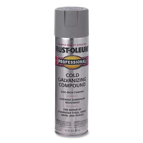 Professional Galvanizing Compound, Flat Bright Gray, 20 oz Aerosol Can, 6/Carton