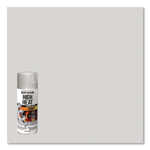 Automotive High Heat Enamel Spray Paint, Flat Aluminum, 12 oz Aerosol Can, 6/Carton