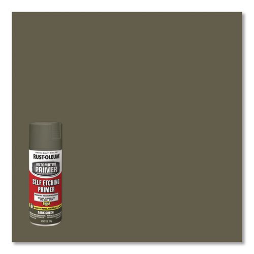 Self Etching Primer, Flat Dark Green, 12 oz Aerosol Can, 6/Carton