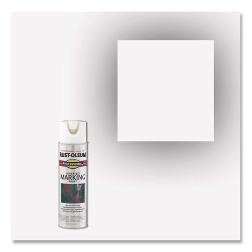 Inverted Marking Spray Paint, Flat White, 15 oz Aerosol Can, 6/Carton