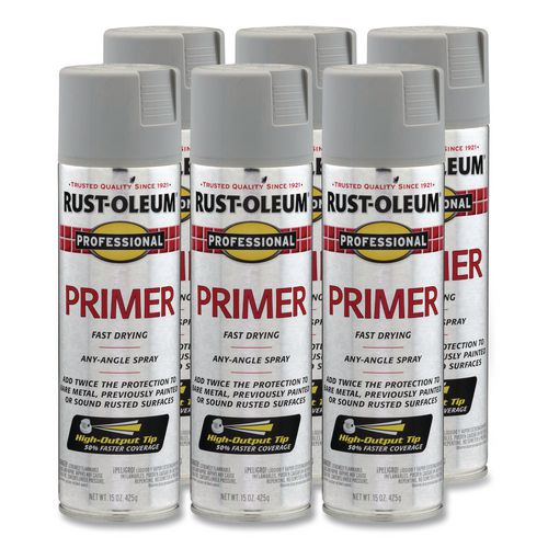 Professional Spray Paint, Flat Gray, 15 oz Aerosol Can, 6/Carton