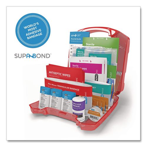10 Series First Aid Kit, 72 Pieces, Retail Plastic Case, 4/Carton