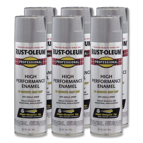 Rust-Oleum® Professional Spray Paint, Flat Black, 15 oz Aerosol Can, 6/Carton ; Non-Stock Item - Extended Delivery Time