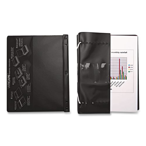 VariCap Expandable Binder, 2 Posts, 6" Capacity, 11 x 8.5, Black
