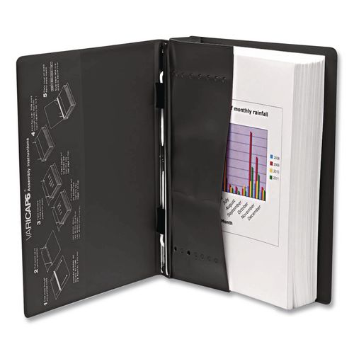 VariCap Expandable Binder, 2 Posts, 6" Capacity, 11 x 8.5, Black