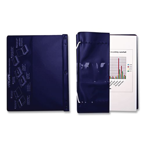 VariCap Expandable Binder, 2 Posts, 6" Capacity, 11 x 8.5, Blue