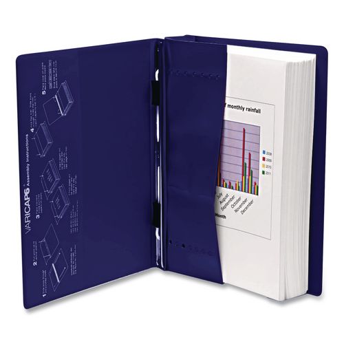 VariCap Expandable Binder, 2 Posts, 6" Capacity, 11 x 8.5, Blue