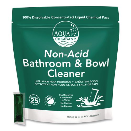 Aqua ChemPacs Non-Acid Bathroom and Bowl Cleaner, Lavender Scent, 6 g Packets, 80 Chem Pacs/Pack, 4 Packs/Carton