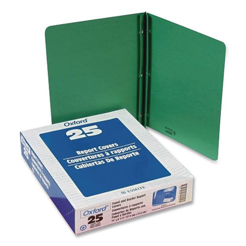Title Panel and Border Front Report Cover, Three-Prong Fastener, 0.5" Capacity, 8.5 x 11, Assorted/Assorted, 25/Box
