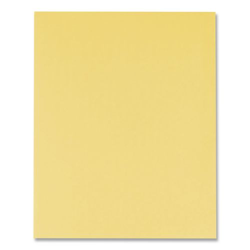 Leatherette Two Pocket Portfolio, 8.5 x 11, Yellow/Yellow, 10/Pack