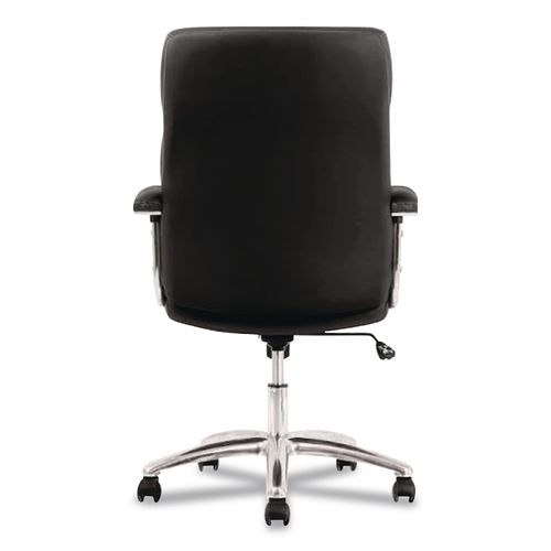 HVL103 Executive High Back Chair, 18" to 21" Seat Height, Black Seat, Black Back, Chrome Base