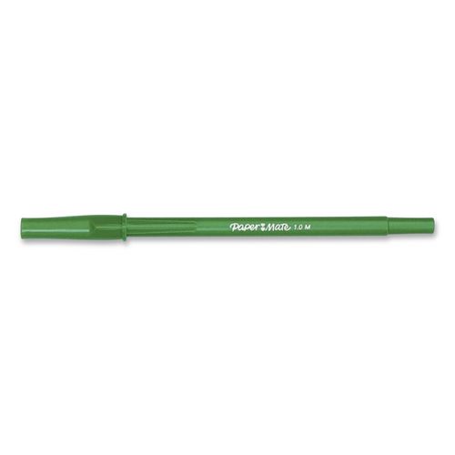 Write Bros. Ballpoint Pen, Stick, Medium 1 mm, Green Ink, Green Barrel, Dozen