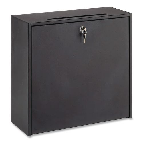 Wall-Mountable Interoffice Mailbox, 18 x 7 x 18, Black