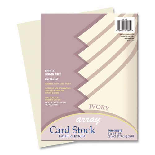 Image of Pacon® Array Card Stock, 65 lb Cover Weight, 8.5 x 11, Ivory, 100/Pack