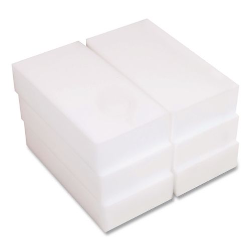 Eraser Pads, 2.5 x 4.5, 1" Thick, White, 6 Pads/Pack, 6 Packs/Carton