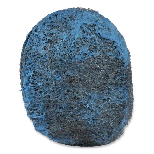 Steel Wool Soap Pads, 3" x 2.5", Blue, 15 Pads/Box, 12 Boxes/Carton
