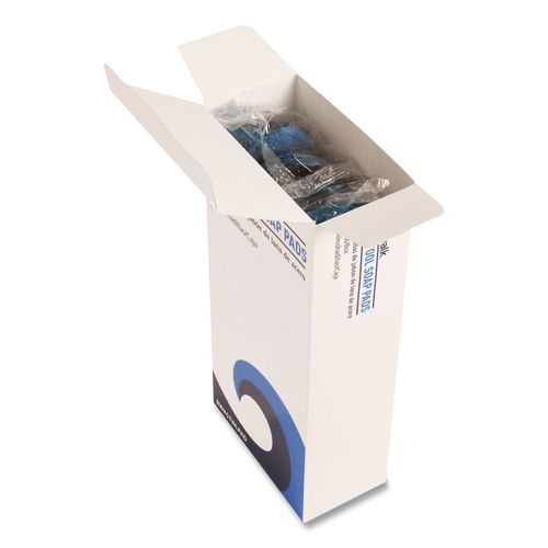 Steel Wool Soap Pads, 3" x 2.5", Blue, 15 Pads/Box, 12 Boxes/Carton