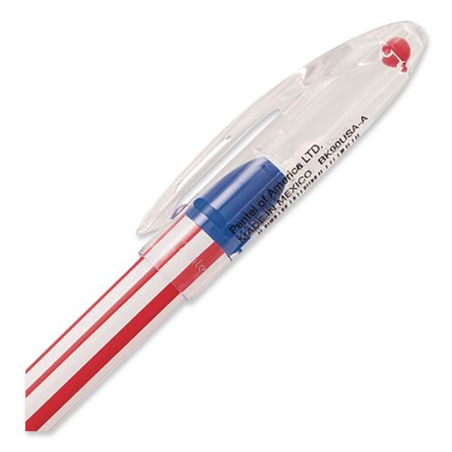 R.S.V.P. Stars and Stripes Ballpoint Pen, Stick, Fine 0.7 mm, Black Ink, Red/White/Blue Barrel, Dozen