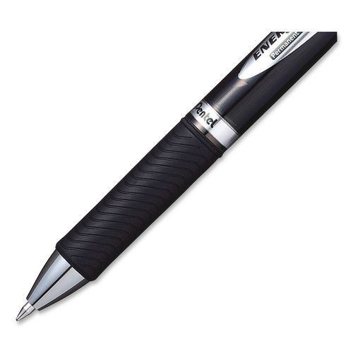 EnerGel PRO Permanent Ink Hybrid Gel Pen, Retractable, Medium 0.7 mm, Black Ink, Black Barrel