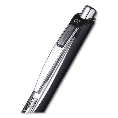 EnerGel PRO Permanent Ink Hybrid Gel Pen, Retractable, Medium 0.7 mm, Black Ink, Black Barrel