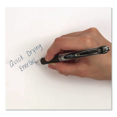 EnerGel PRO Permanent Ink Hybrid Gel Pen, Retractable, Medium 0.7 mm, Blue Ink, Black Barrel