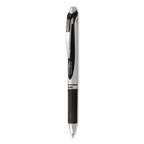 EnerGel PRO Permanent Ink Hybrid Gel Pen, Retractable, Medium 0.7 mm, Blue Ink, Black Barrel