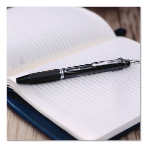 EnerGel 2S Multi-Color Gel Pen/Pencil, Retractable, Medium 0.5 mm, Black/Red Ink, Black Barrel