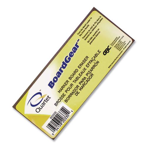 BoardGear Marker Board Eraser, 5" x 2.75" x 1.38", Black/Yellow
