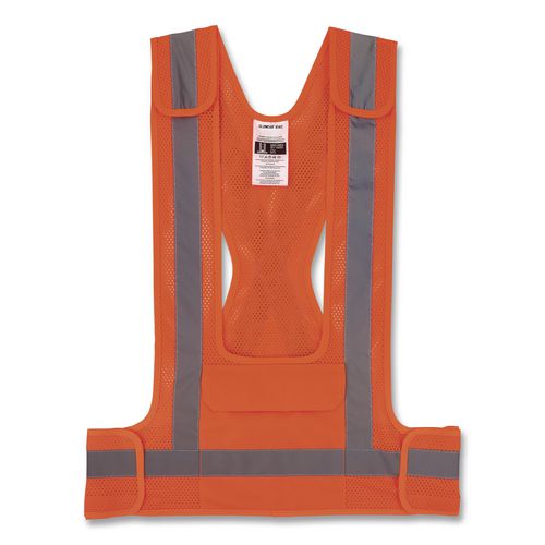 GloWear 8142BA Type O Class 1 Breakaway Hi-Vis Safety Vest, Polyester, Small/Medium, Orange