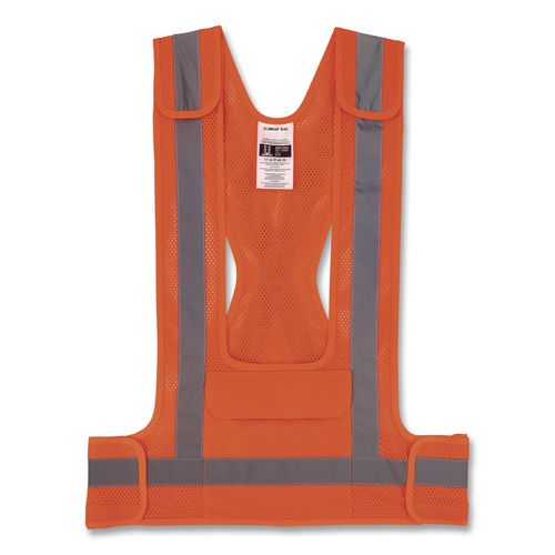 GloWear 8142BA Type O Class 1 Breakaway Hi-Vis Safety Vest, Polyester, Large/X-Large, Orange