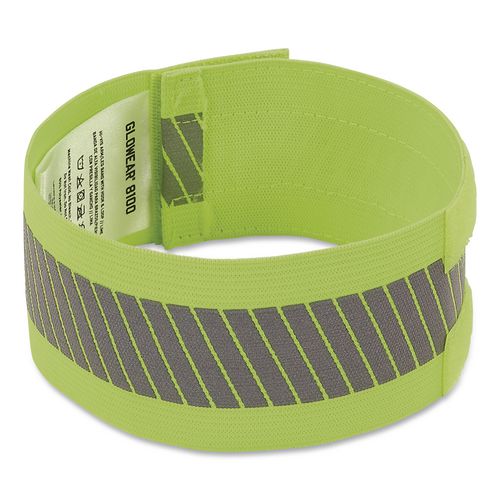 GloWear 8100 Hi-Vis Arm/Leg Band with Hook and Loop, Large/X-Large, Lime, 2/Pack