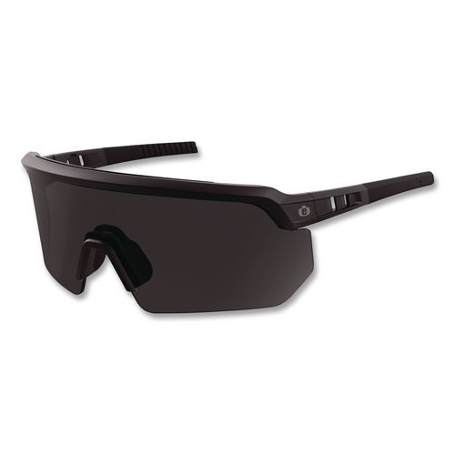 Skullerz AEGIR Color Enhancing Safety Glasses, Matte Black Half Frame, High Contrast Smoke Shade 2 VLT Single Lens