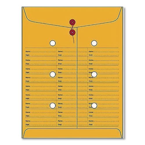 Brown Kraft String/Button Box-Style Interoffice Envelope, #97, Two-Sided Three-Column Format, 10 x 13, Brown Kraft, 100/Box
