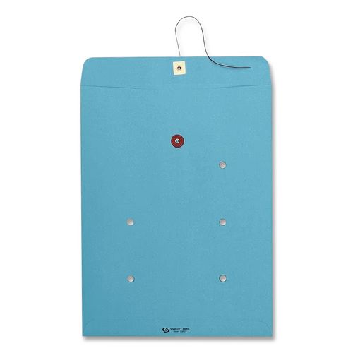 Colored Paper String and Button Interoffice Envelope, #97, One-Sided Five-Column Format, 10 x 13, Blue, 100/Box