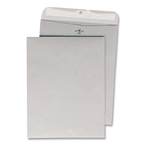 Clasp Envelope, 28 lb Bond Weight Kraft, #97, Square Flap, Clasp/Gummed Closure, 10 x 13, Executive Gray, 100/Box