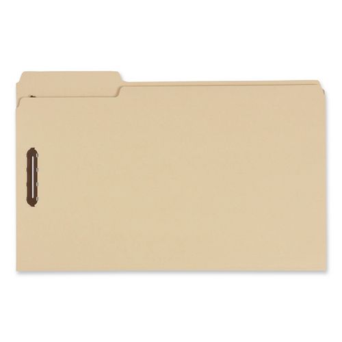 Tob Tab Fastener Folders, 1/3-Cut Tabs: Assorted, 2" Expansion, 2 Fasteners, Legal Size, Manila Exterior, 5/Box