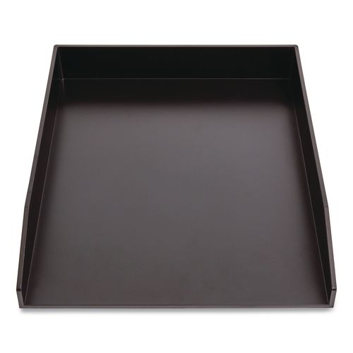Stackable Plastic Letter Tray, 1 Section, Letter Size Files, 9.8 x 12.24 x 1.75, Matte Black, 2/Pack