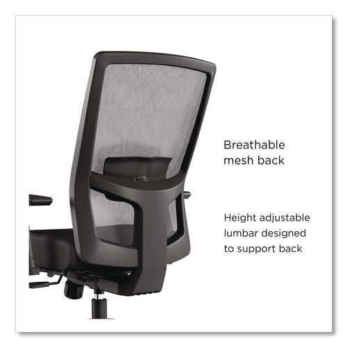 Workspace2.0 500 Series Task Chair, Supports Up to 300 lb, 17.8" - 22.8" Seat Height, Black Fabric Seat/Mesh Back, Black Base