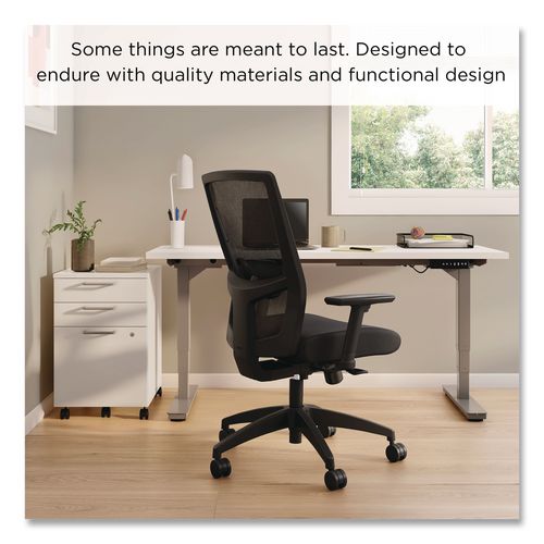 Workspace2.0 500 Series Task Chair, Supports Up to 300 lb, 17.8" - 22.8" Seat Height, Black Fabric Seat/Mesh Back, Black Base