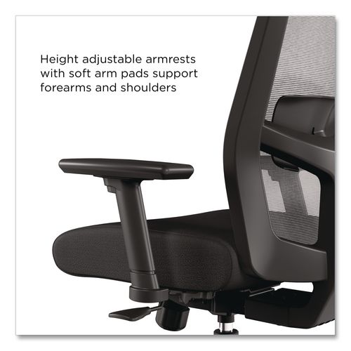 Workspace2.0 500 Series Task Chair, Supports Up to 300 lb, 17.8" - 22.8" Seat Height, Black Fabric Seat/Mesh Back, Black Base