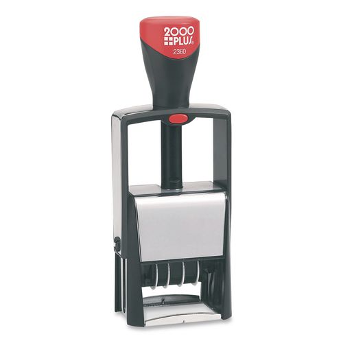 4-In-1 Message Date Stamp, 5 Years, ENTERED/FAXED/PAID/RECEIVED, 1.75 x 1.12, Red/Blue Ink