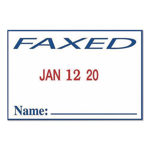 4-In-1 Message Date Stamp, 5 Years, ENTERED/FAXED/PAID/RECEIVED, 1.75 x 1.12, Red/Blue Ink
