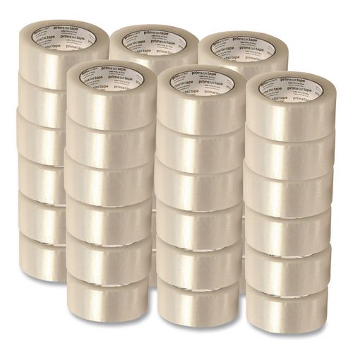 PrimeTac Industrial Packing Tape, 3" Core, 2" x 110 yds, Clear, 36 Rolls/Carton