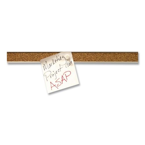 Image of Grip-A-Strip Cork Map Rail, 1" x 96", Brown/Silver