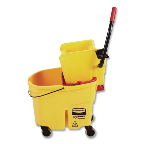 WaveBrake 2.0 Bucket/Wringer Combos, Side-Press with Drain, 8.75 gal, Yellow