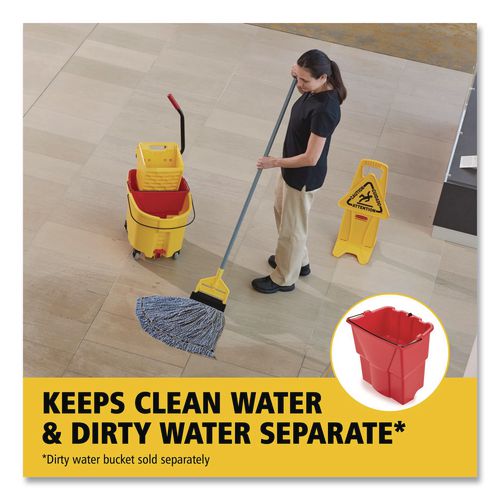 WaveBrake 2.0 Bucket/Wringer Combos, Side-Press with Drain, 8.75 gal, Yellow