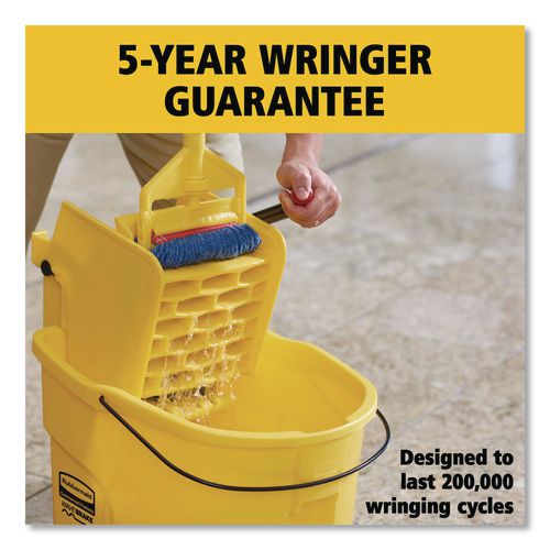 WaveBrake 2.0 Bucket/Wringer Combos, Side-Press with Drain, 8.75 gal, Yellow